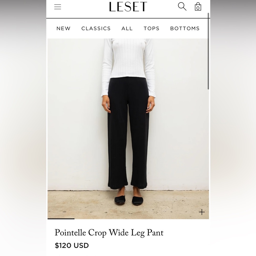 LESET Elegant Black Wide Leg Pants